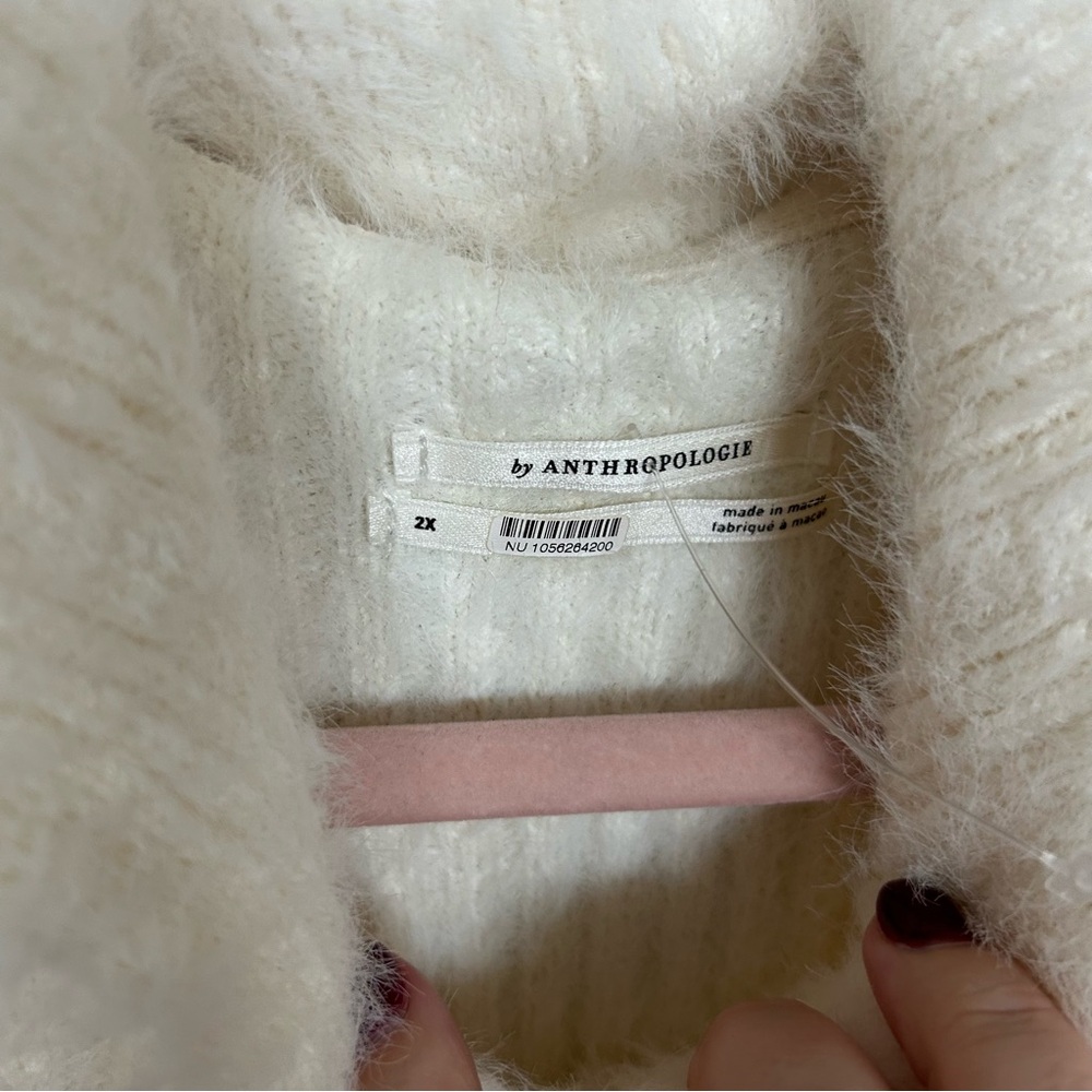 Anthropologie Pearl Button Fuzzy Cardigan Sweater - Picture 7 of 7
